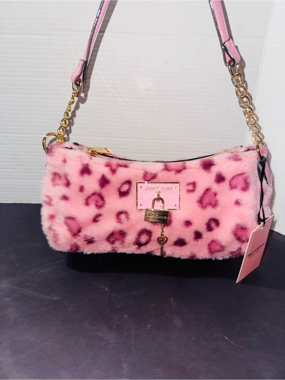 Juicy Couture Pink Leopard furry fun shoulder bag BNWT